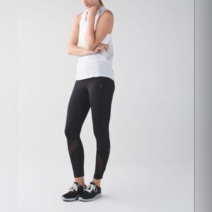 LULULEMON Inspire Tight II Black Mesh Panel Leggings